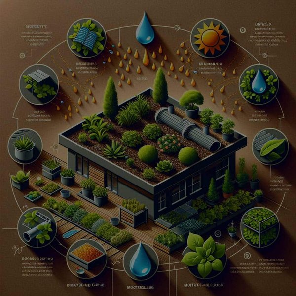 Quelles astuces pour maintenir l'humidité dans un jardin sur toit exposé au soleil ?