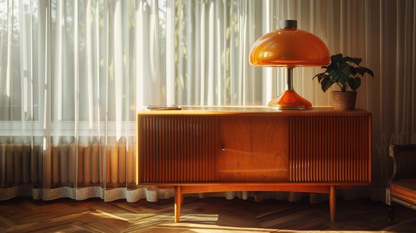 Lampe champignon vintage orange : l'art décoratif revenu